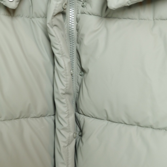 Zara Rubberized Green/Olive Puffer Jacket Sz L - Picture 2 of 7